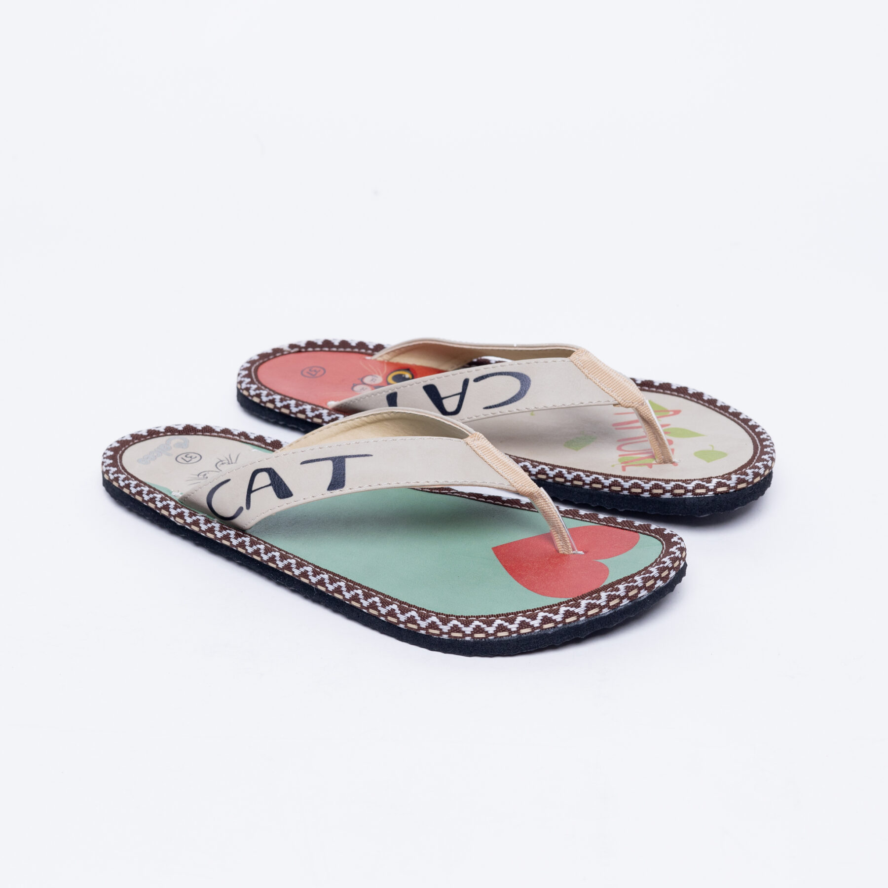 Infradito da donna multicolore in ecopelle