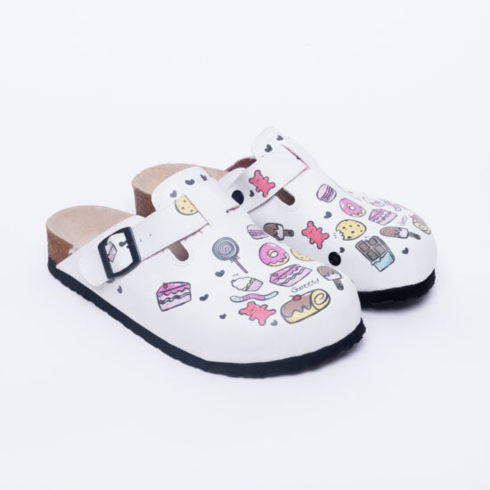 Alternative view of Sabot anatomico colorato con sottopiede in scamosciata