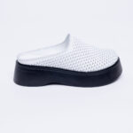 Ciabatte chiuse da donna in pelle con sottopiede soft /