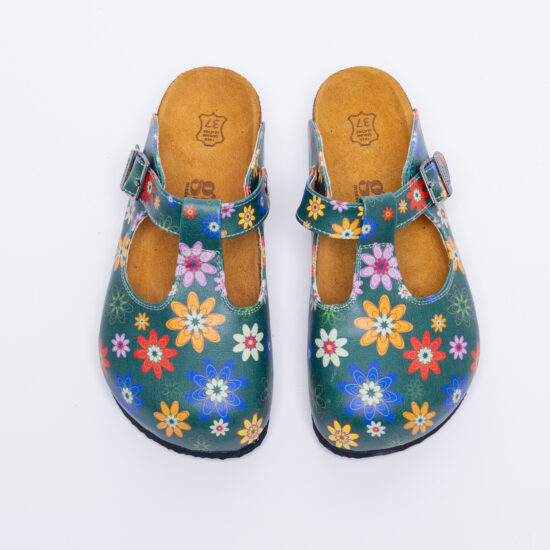 Sabot anatomico colorato con sottopiede in scamosciata Sabot ortopedici donna Ciabatte con stampa floreale 17