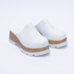 Ciabatte con plateau bianche in vera pelle / Ciabatte con plateau bianche in vera pelle /