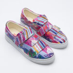 Scarpe sportive da donna con stampa colorata realizzata in ecopelle / Scarpe sportive da donna con stampa colorata realizzata in ecopelle /