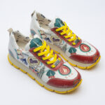 Scarpe sportive donna con stampa colorata realizzata in ecopelle / Scarpe sportive donna con stampa colorata realizzata in ecopelle /