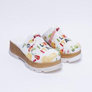 Ciabatte colorate con plateau in vera pelle Zoccoli sanitari donna Colorate Ciabatte colorate con plateau in vera pelle Zoccoli sanitari donna Colorate