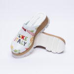 Ciabatte colorate con plateau in vera pelle / Ciabatte colorate con plateau in vera pelle /