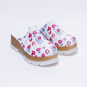 Ciabatte colorate con plateau in vera pelle Zoccoli sanitari donna Ciabatte da infermiere Ciabatte colorate con plateau in vera pelle Zoccoli sanitari donna Ciabatte da infermiere