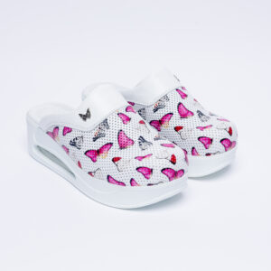 Ciabatte sanitarie in pelle con sottopiede soft Zoccoli sanitari donna Colorate Ciabatte sanitarie in pelle con sottopiede soft Zoccoli sanitari donna Colorate