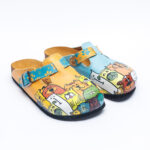 Sabot anatomico colorato con sottopiede in scamosciata /