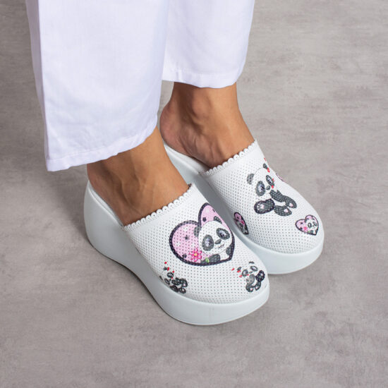 Alternative view of Ciabatte chiuse da donna in pelle con sottopiede soft