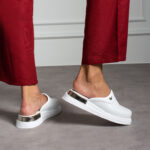 Ciabatte anatomiche bianche in vera pelle /