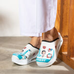 Ciabatte sanitarie anatomiche da donna con zeppa /