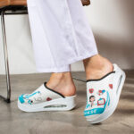 Ciabatte sanitarie anatomiche da donna con zeppa /