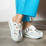 Ciabatte sanitarie anatomiche da donna con zeppa /