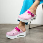 Ciabatte sanitarie anatomiche da donna con zeppa /