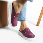 Sabot da lavoro in pelle da donna / Sabot da lavoro in pelle da donna /