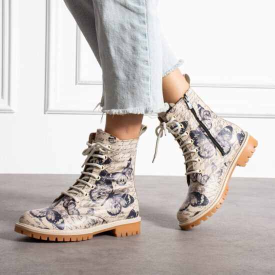 Alternative view of Anfibi moderni da donna in pelle naturale con stampa colorata