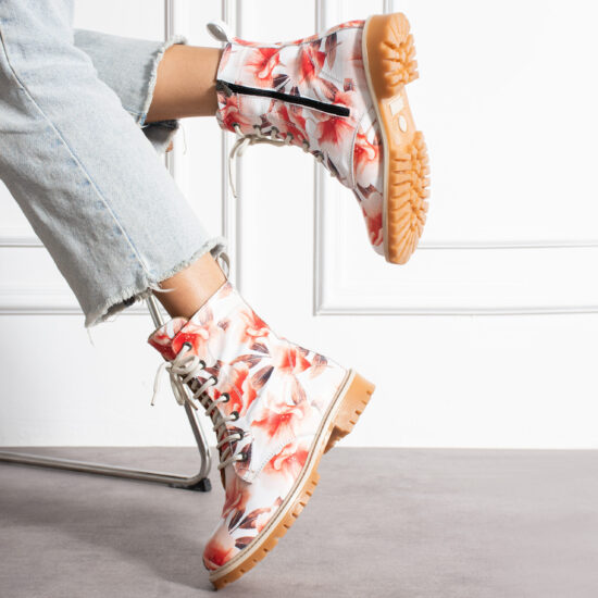 Alternative view of Anfibi moderni da donna in pelle naturale con stampa colorata