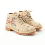 Stivaletti moderni da donna in pelle naturale con design colorato / Stivaletti moderni da donna in pelle naturale con design colorato /