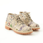 Stivaletti moderni da donna in pelle naturale con design colorato /