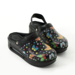 Sabot da lavoro in pelle con cinturino dietro /