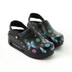 Sabot da lavoro in pelle con cinturino dietro /