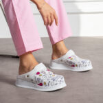 Sabot medico in pelle bianca con cinturino dietro /