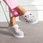 Sabot medico in pelle bianca con cinturino dietro /