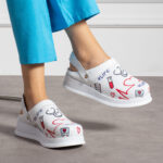 Sabot medico in pelle bianca con cinturino dietro /