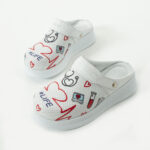 Sabot medico in pelle bianca con cinturino dietro /