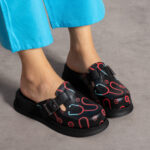 Sabot medico in pelle nera /