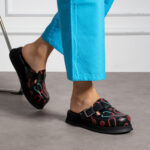 Sabot medico in pelle nera /