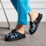 Sabot da lavoro in pelle nera /