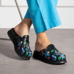 Sabot da lavoro in pelle nera /