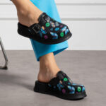 Sabot da lavoro in pelle nera /