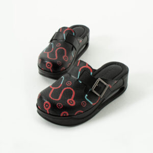 Sabot medico in pelle nera con zeppa / Sabot medico in pelle nera con zeppa /