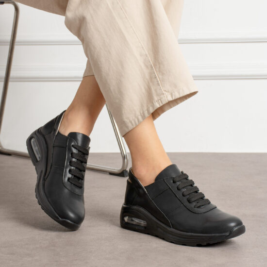 Sneakers anatomici neri in pelle naturale Sneakers da lavoro 2