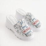 Sabot da lavoro in pelle naturale con plateau per donna /