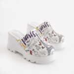 Sabot punta chiusa in pelle con plateau per donna / Sabot punta chiusa in pelle con plateau per donna /