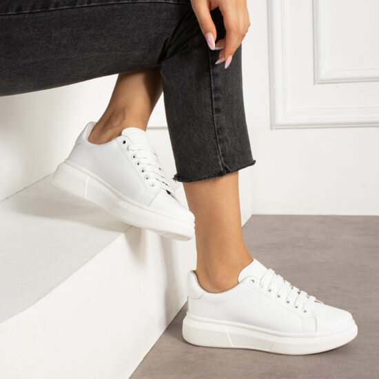 Sneakers bianche eleganti in pelle da donna Sneakers da donna Alberghiero e ristorazione Sneakers bianche eleganti in pelle da donna