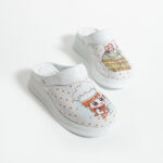 Sabot da lavoro in pelle bianca con cinturino dietro / Sabot da lavoro in pelle bianca con cinturino dietro /