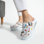 Zoccoli da lavoro anatomiche da donna con zeppa per cucina /