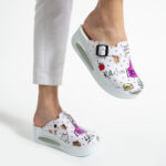 Zoccoli da lavoro anatomiche da donna con zeppa per cucina /