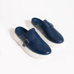 Sabot uomo blu navy in pelle con fibbia / Sabot uomo blu navy in pelle con fibbia /