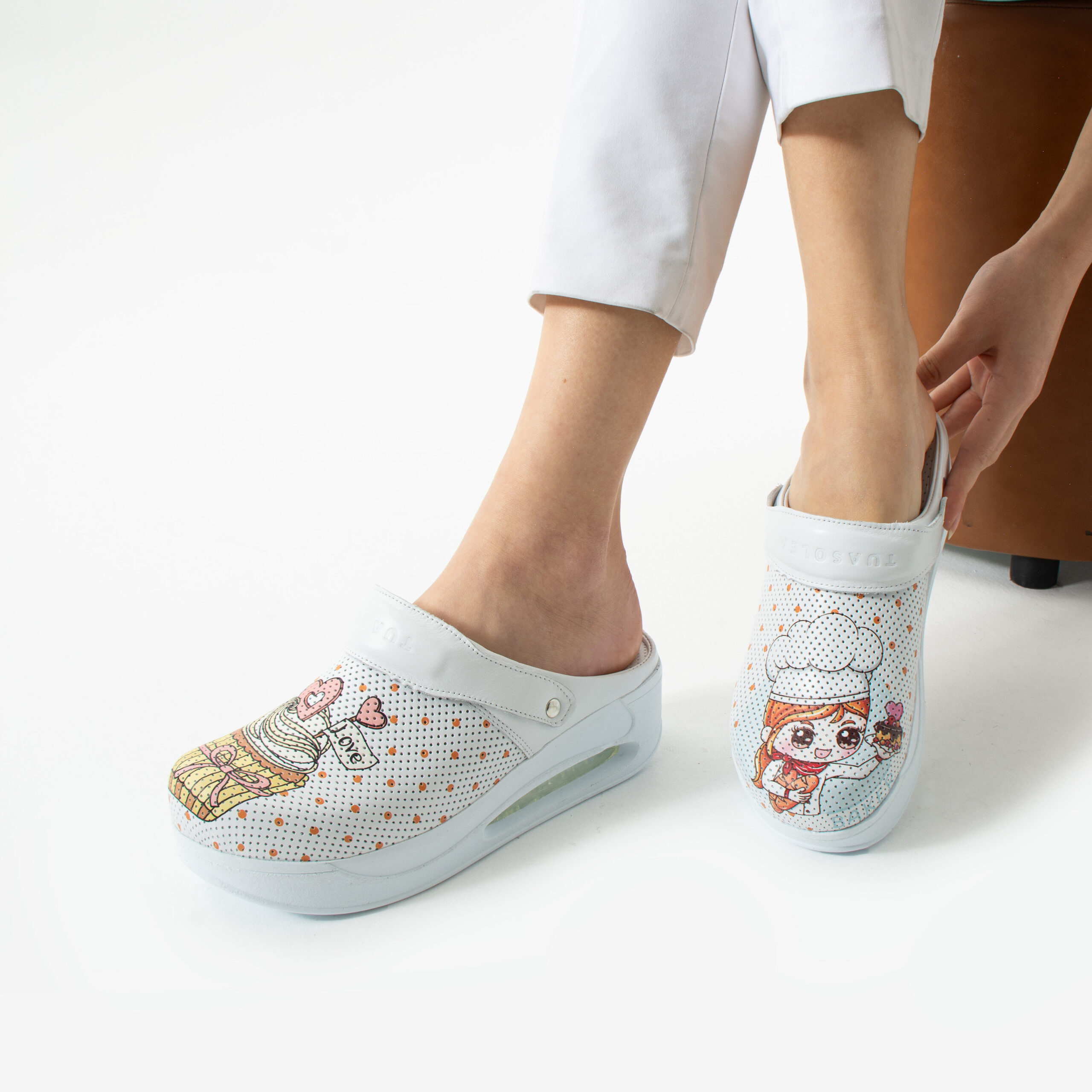 Terlik Sabo Air ST601 Max - Zoccoli In Pelle Per Donna - Design Anatomico Con Suola Air Max - Altezza 5,5 Cm
