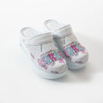 Sabot per infermiere in pelle con zeppa e cinturino dietro /