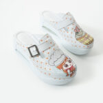 Ciabatte chiuse da donna in pelle con piattaforma per cucina /