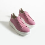 Sneakers da donna rosa intense leggere in pelle naturale / Sneakers da donna rosa intense leggere in pelle naturale /