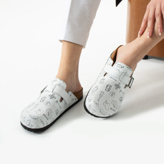 Sabot anatomico in pelle donna per infermiere Sabot da lavoro donna Ciabatte da infermiere Sabot anatomico in pelle donna per infermiere