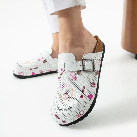 Sabot anatomico in pelle donna per estetiste