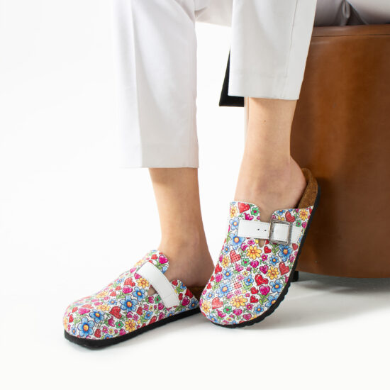 Alternative view of Sabot da donna bassi colorati in pelle